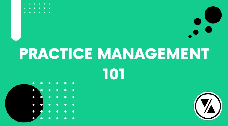 Bright green slide with bold white text reading “Practice Management 101,” used for ARE 5.0 PcM exam prep or architectural study content.