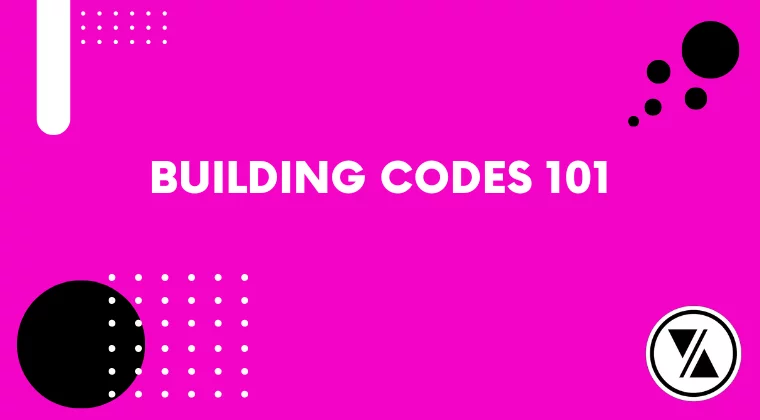 Magenta slide with bold white text reading “Building Codes 101,” used for ARE 5.0 exam prep or architectural study content.