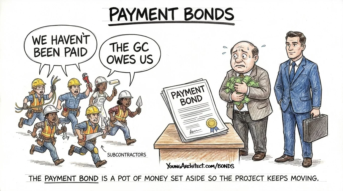 Angry subcontractors demand payment while the surety holds a payment bond to keep the project moving