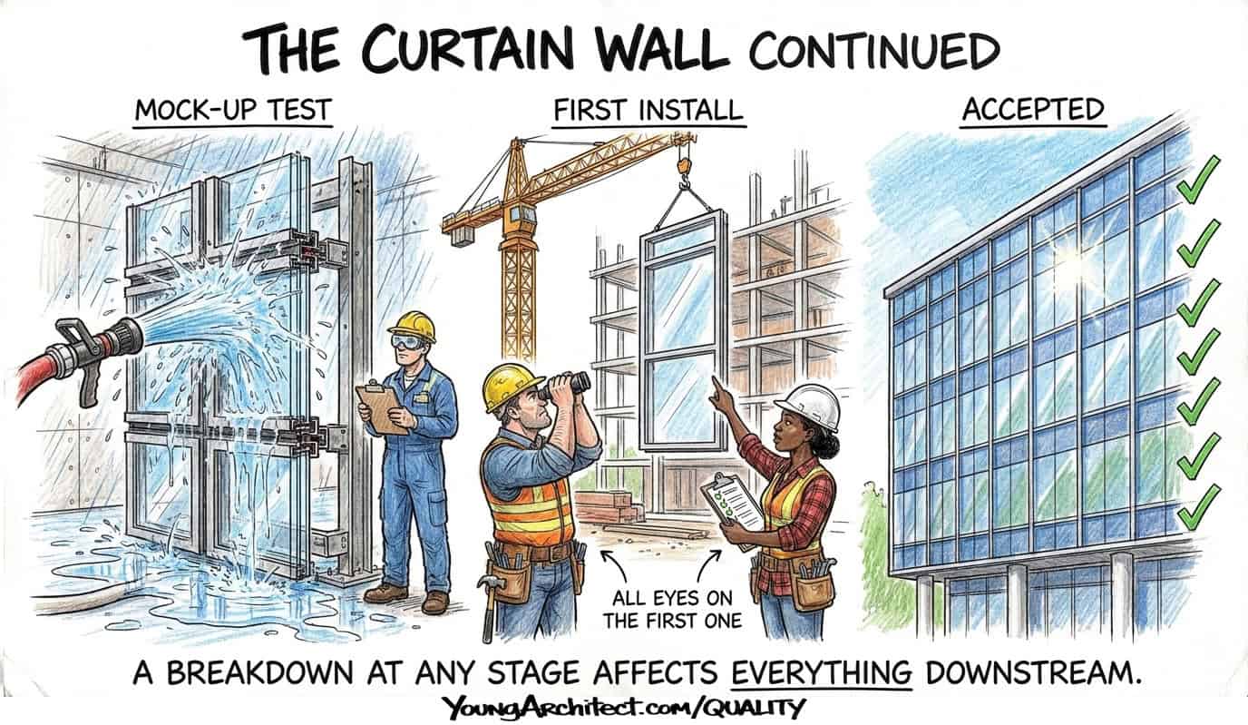 Curtain wall QC in construction from mock-up testing to final acceptance