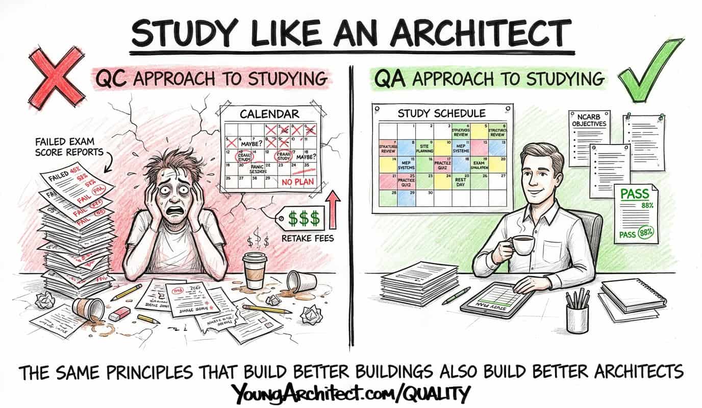 Study like an architect using a QA approach instead of QC trial and error