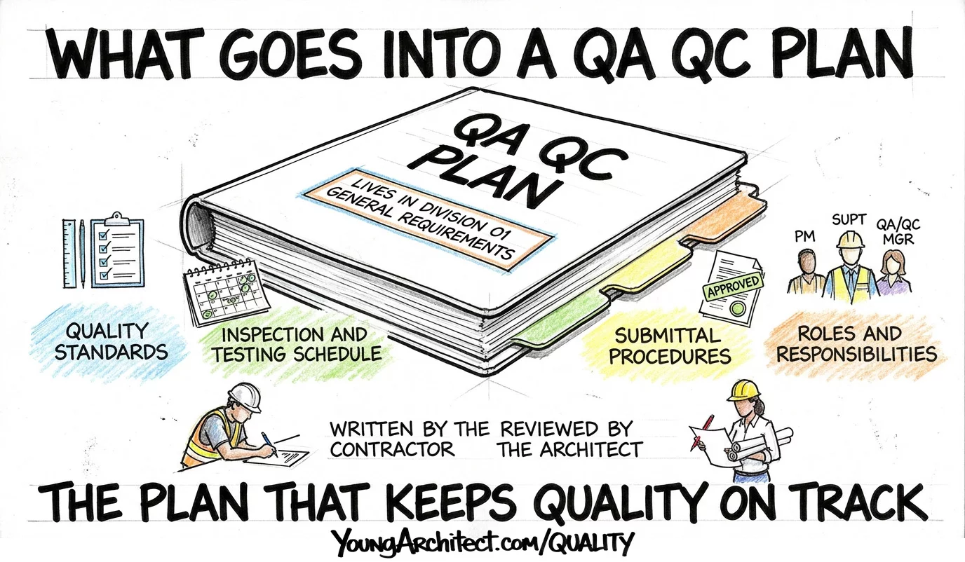 QA QC plan components living in Division 01 General Requirements