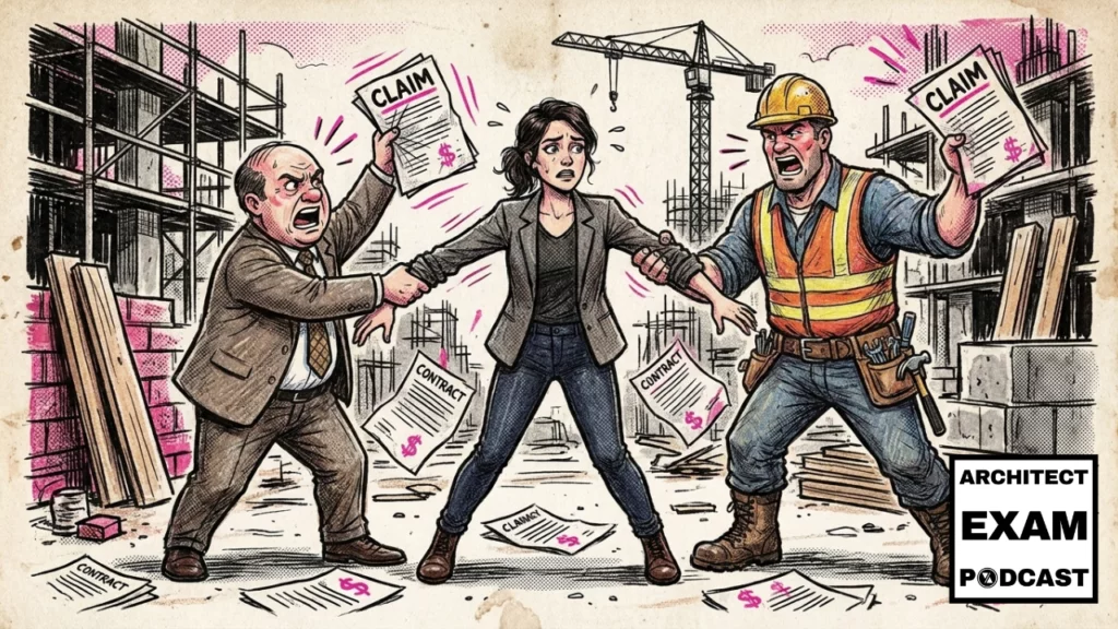 Construction claims and disputes with an architect caught between an angry owner and contractor waving claim documents