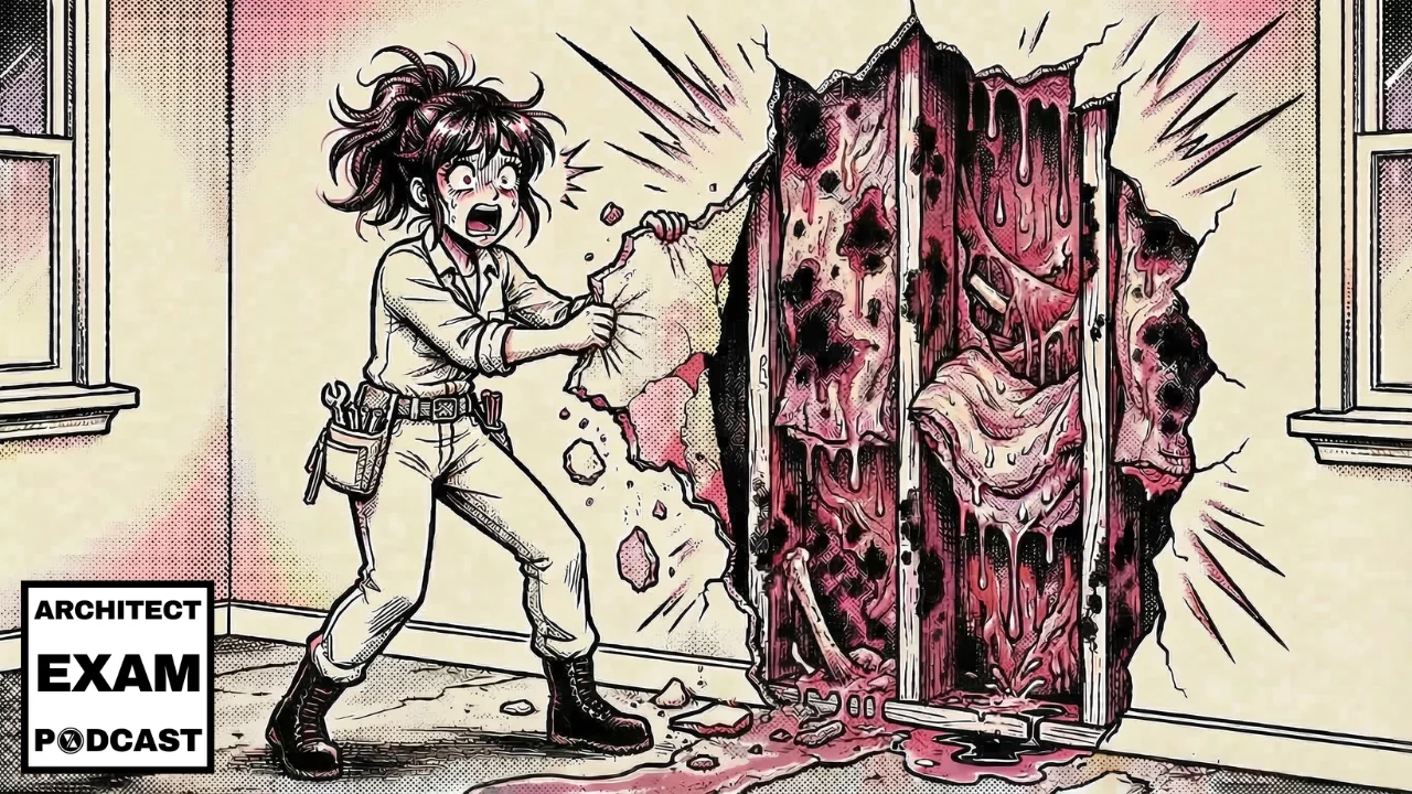 Architect discovers hidden moisture damage and rot inside a building envelope wall assembly