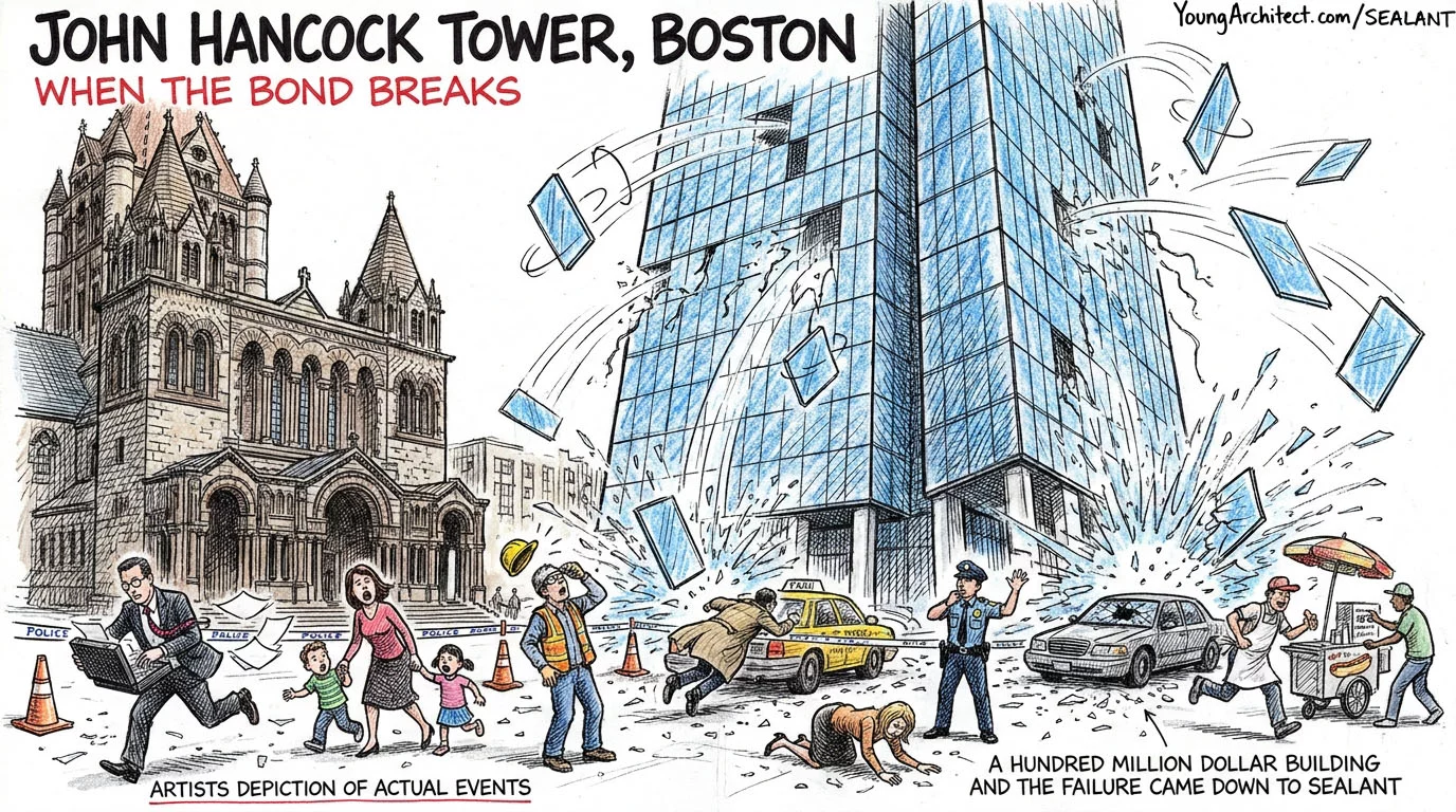 John Hancock Tower window failure traced back to a bonding seal failure