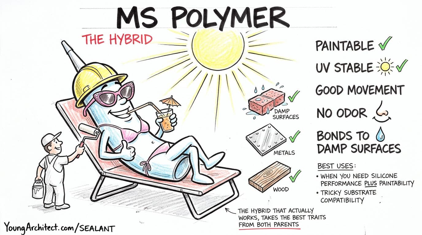 MS polymer sealant the hybrid, paintable like polyurethane and UV stable like silicone