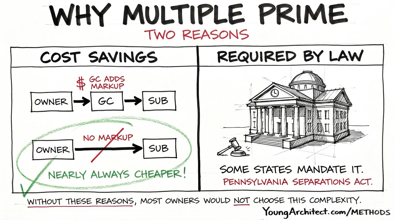 Why Multiple Prime showing cost savings from skipping GC markup and required by law in some states