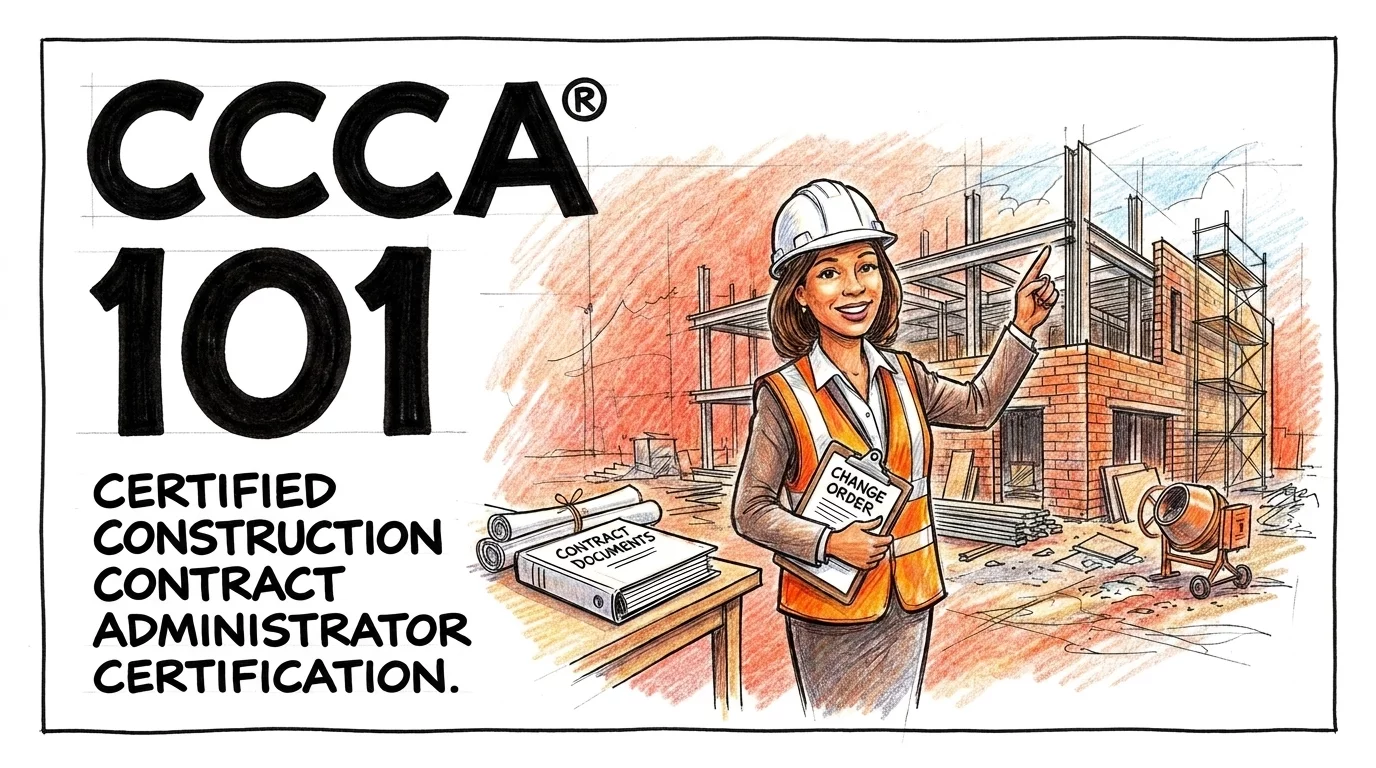 CCCA 101 Certified Construction Contract Administrator certification course card.